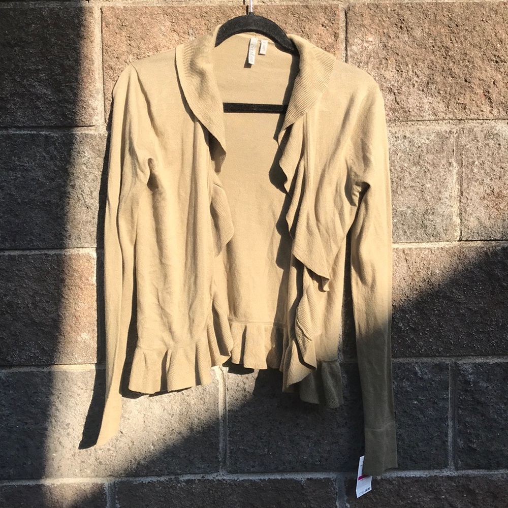 NWT Nordstrom Caslon Ruffle Cardigan Sweater